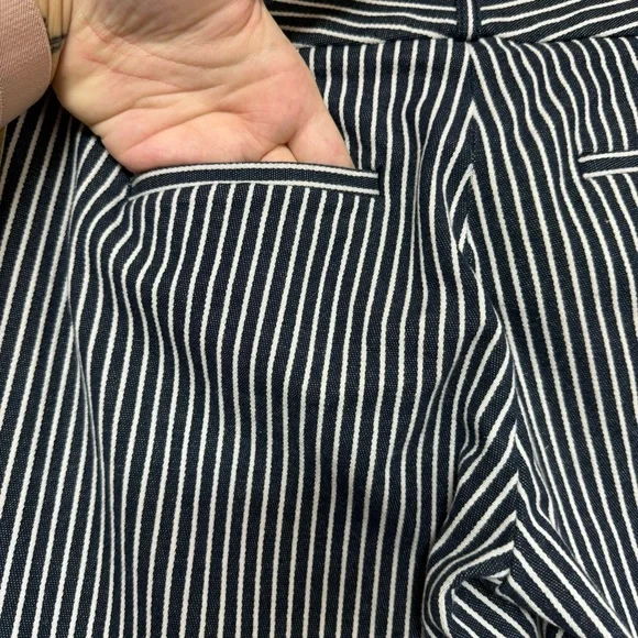 Banana Republic pants women 2 cotton blend slim ankle pin striped pants blue - Picture 6 of 13